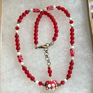 Elegant Red Beaded Necklace